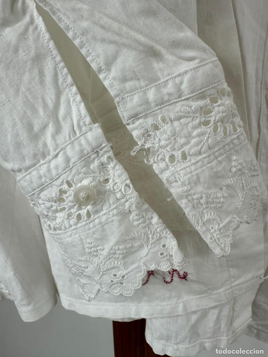 Antig&uuml;edades: Antigua camisa de algod&oacute;n con bordado ingl&eacute;s - Foto 5