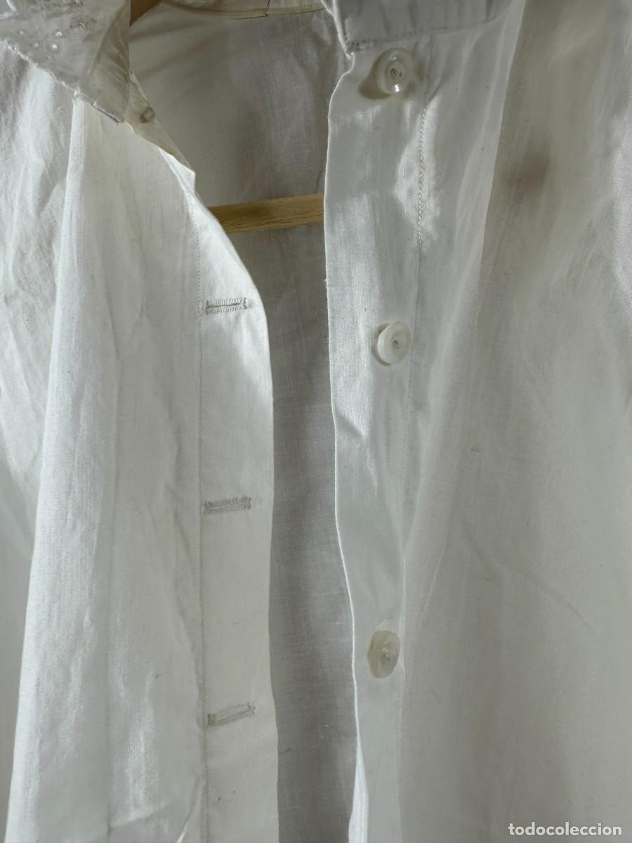 Antig&uuml;edades: Antigua camisa de algod&oacute;n con bordado ingl&eacute;s - Foto 7