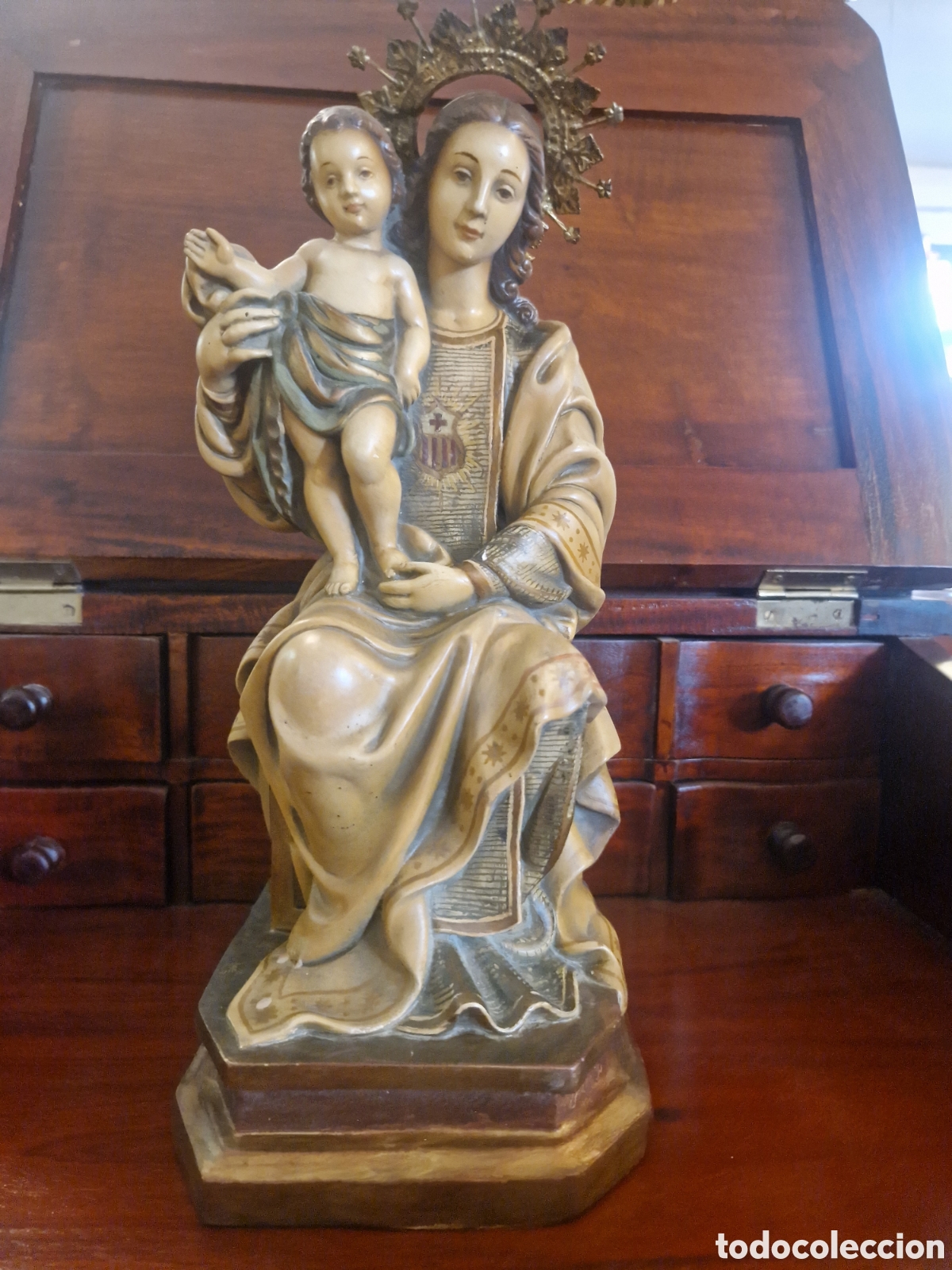 Antig&uuml;edades: Figura Virgen con ni&ntilde;o - Foto 1