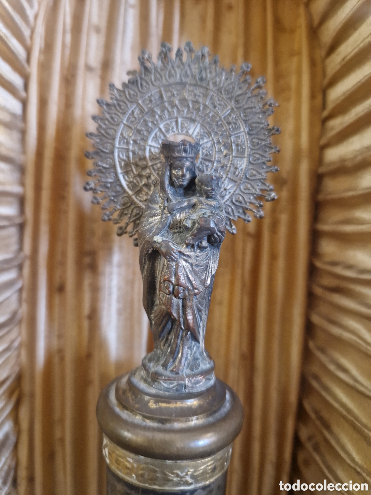 Antig&uuml;edades: Mini capilla Virgen del Pilar con ba&ntilde;o de plata - Foto 3