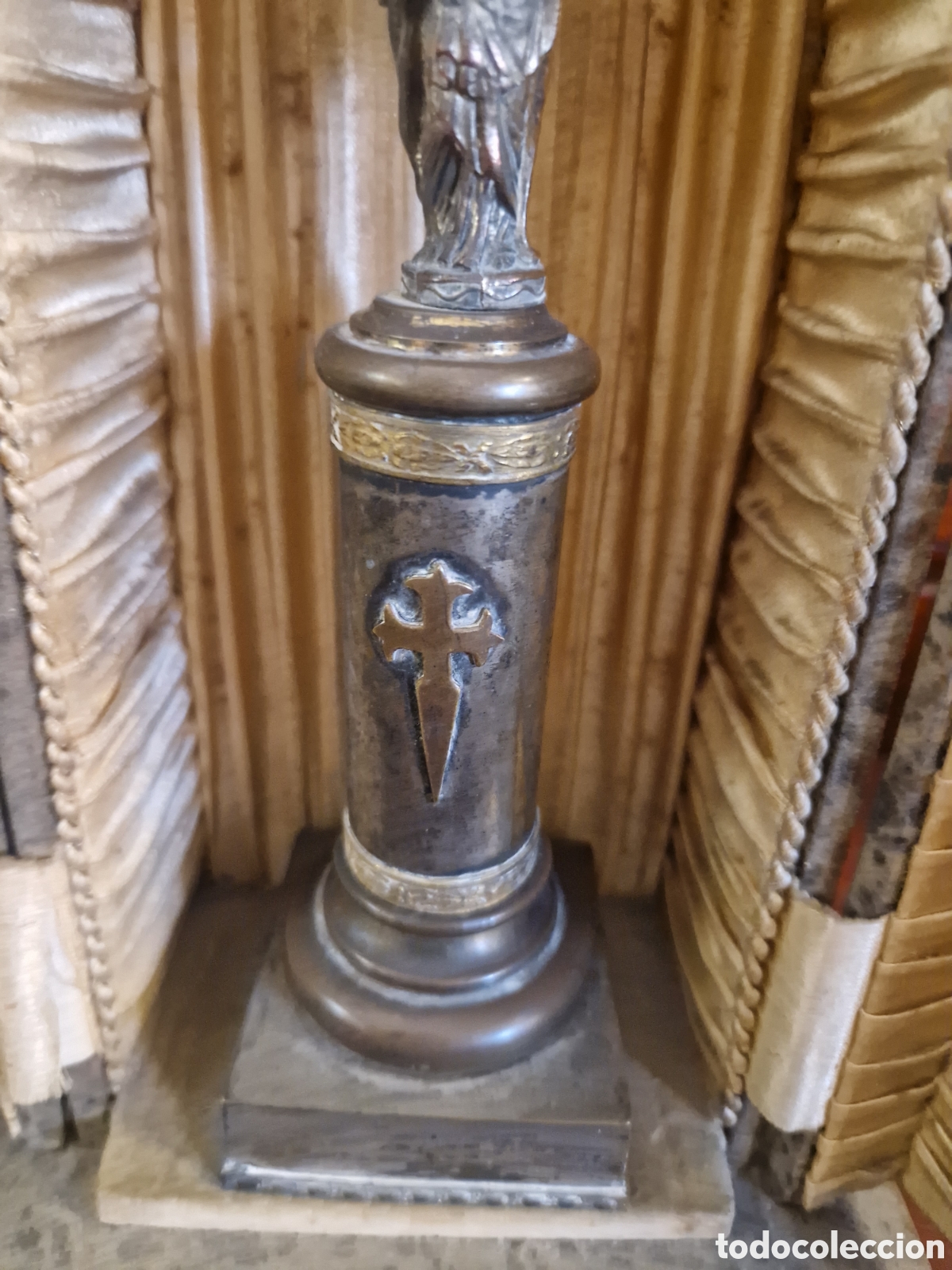 Antig&uuml;edades: Mini capilla Virgen del Pilar con ba&ntilde;o de plata - Foto 4