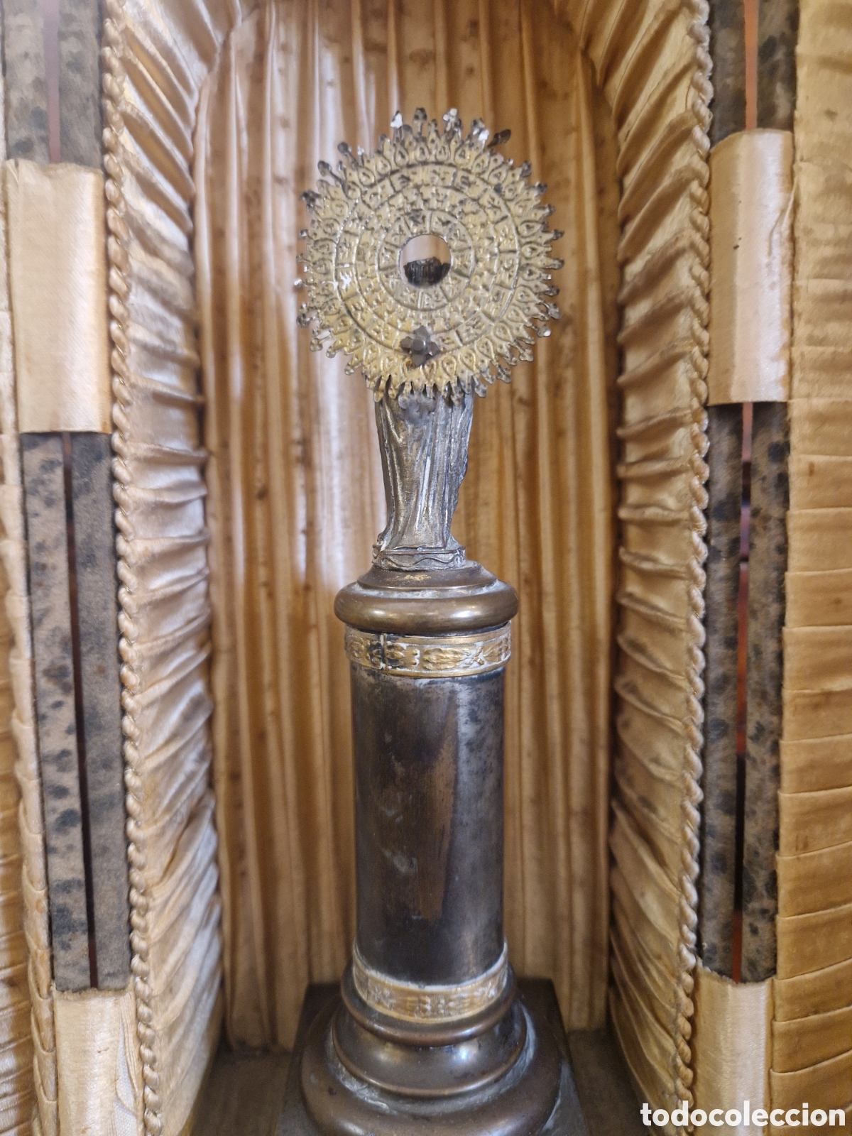 Antig&uuml;edades: Mini capilla Virgen del Pilar con ba&ntilde;o de plata - Foto 5
