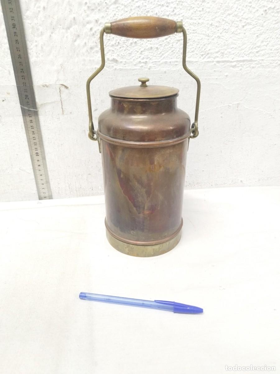 Antig&uuml;edades: Antiguo lechera de cobre o aram. - Foto 1