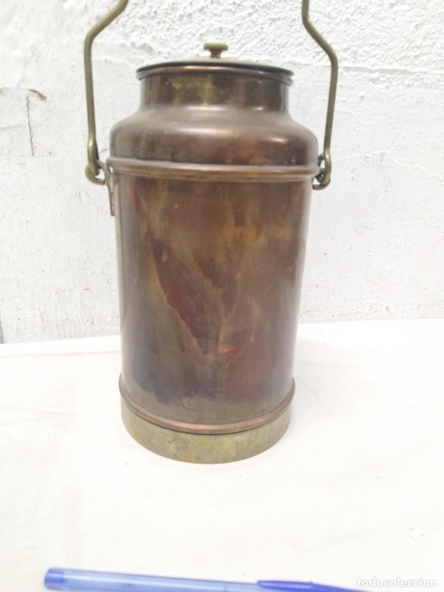 Antig&uuml;edades: Antiguo lechera de cobre o aram. - Foto 2