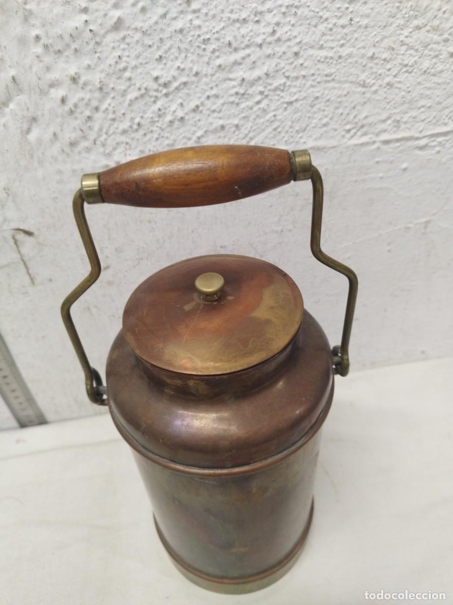 Antig&uuml;edades: Antiguo lechera de cobre o aram. - Foto 3