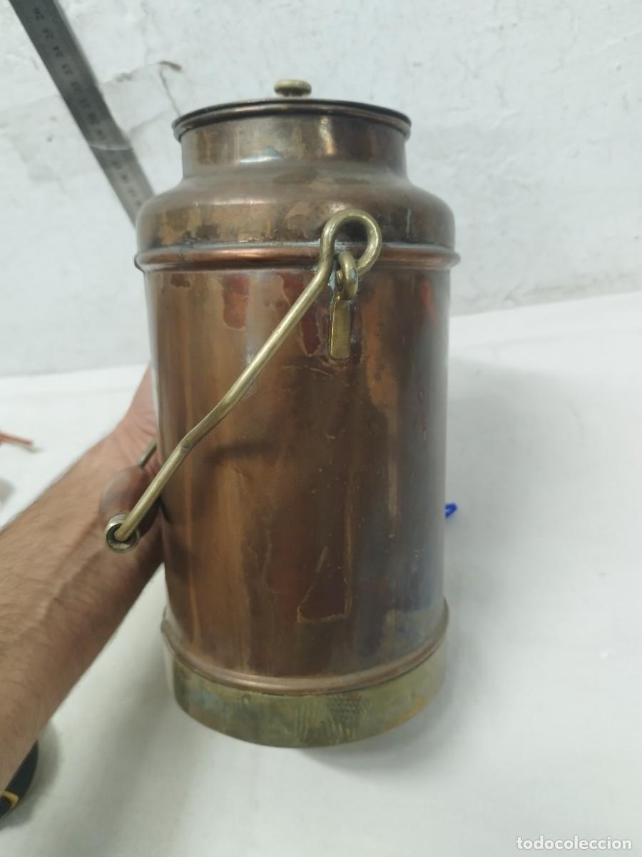 Antig&uuml;edades: Antiguo lechera de cobre o aram. - Foto 8