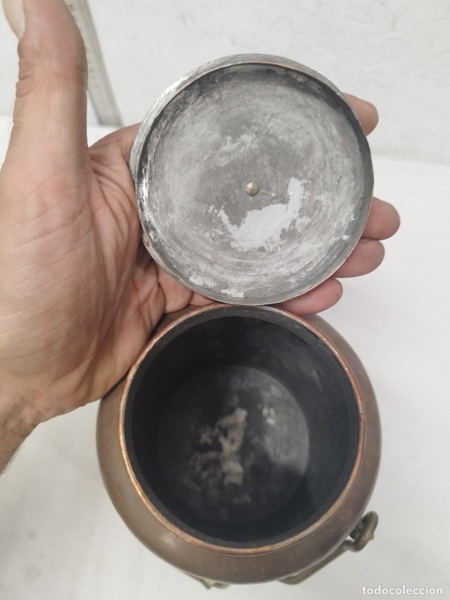 Antig&uuml;edades: Antiguo lechera de cobre o aram. - Foto 10