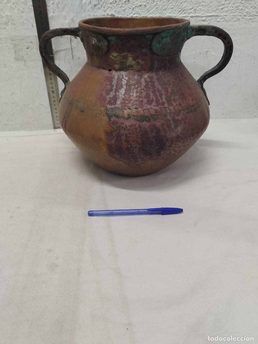 Antig&uuml;edades: Antiguo gran olla de cobre o aram. - Foto 1
