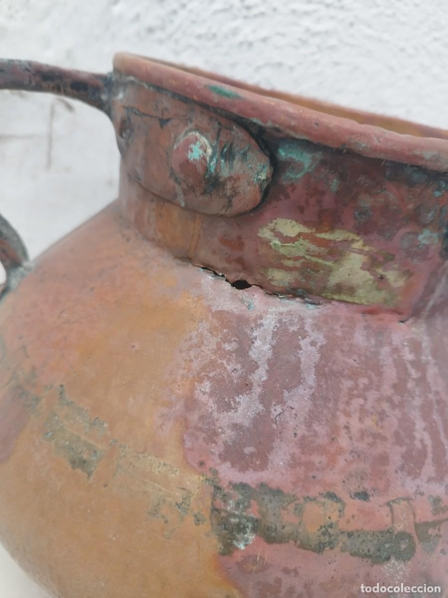 Antig&uuml;edades: Antiguo gran olla de cobre o aram. - Foto 2