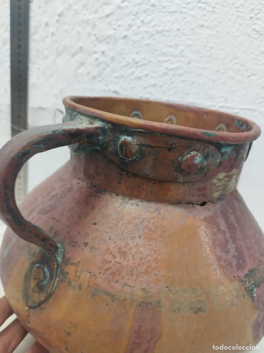 Antig&uuml;edades: Antiguo gran olla de cobre o aram. - Foto 4