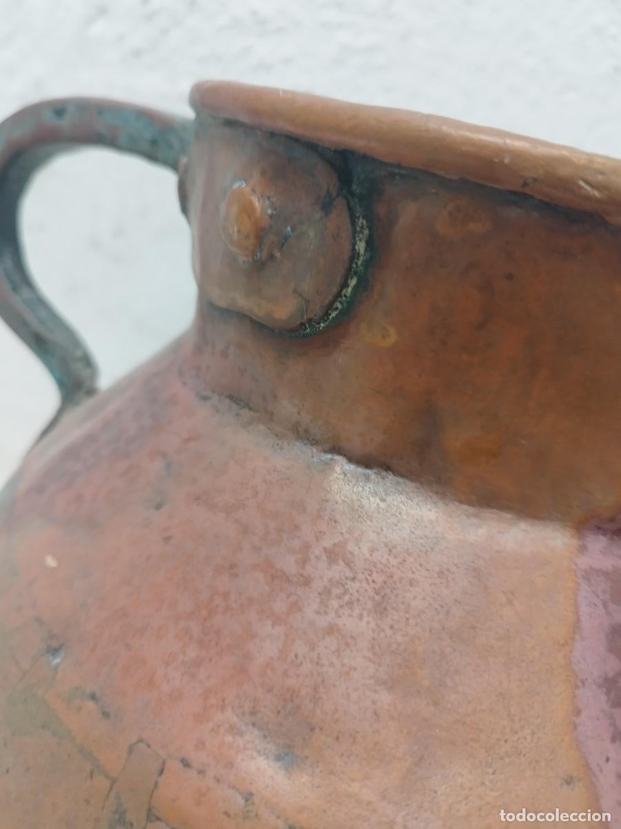 Antig&uuml;edades: Antiguo gran olla de cobre o aram. - Foto 5