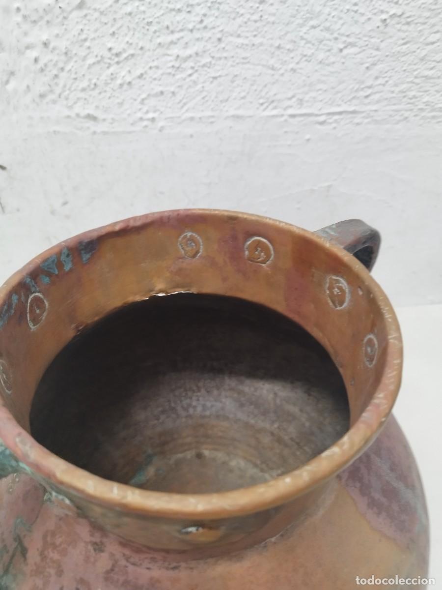 Antig&uuml;edades: Antiguo gran olla de cobre o aram. - Foto 7