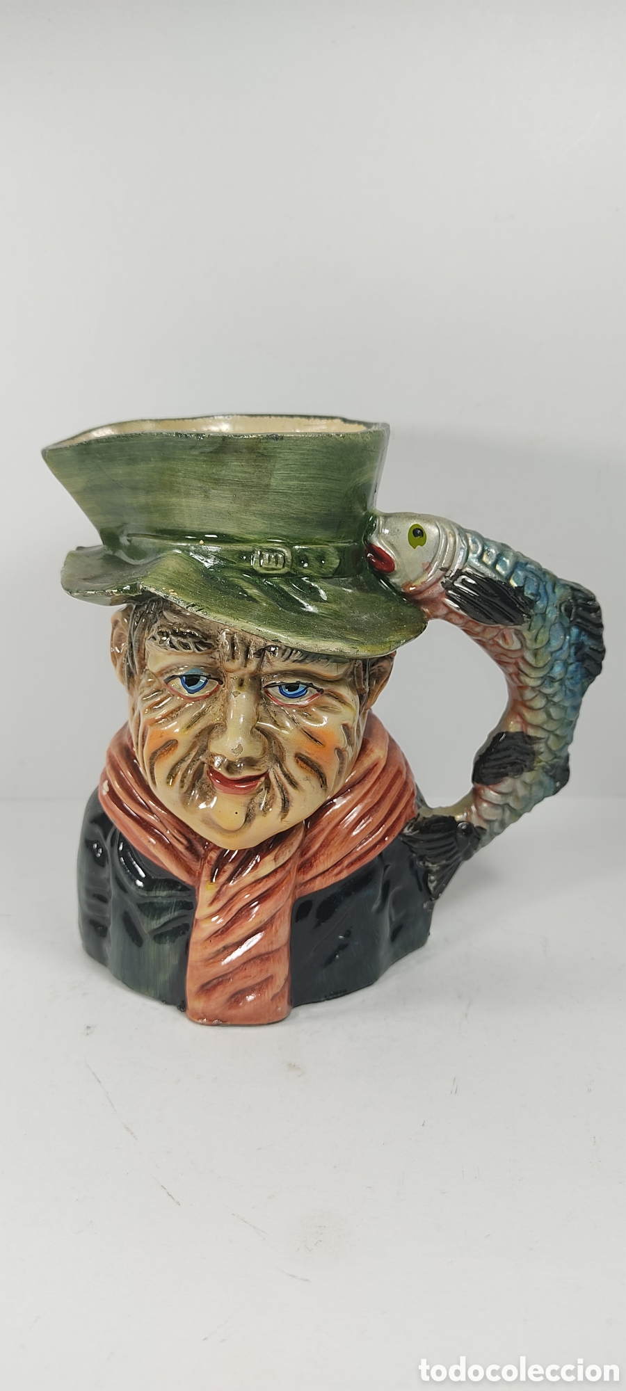 Antig&uuml;edades: JARRA CON CARA, TIPO TOBY JUG, Y ASA CON FORMA DE PEZ. - Foto 2