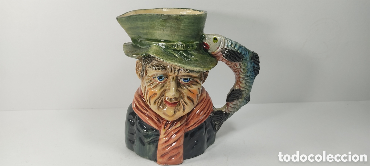 Antig&uuml;edades: JARRA CON CARA, TIPO TOBY JUG, Y ASA CON FORMA DE PEZ. - Foto 1