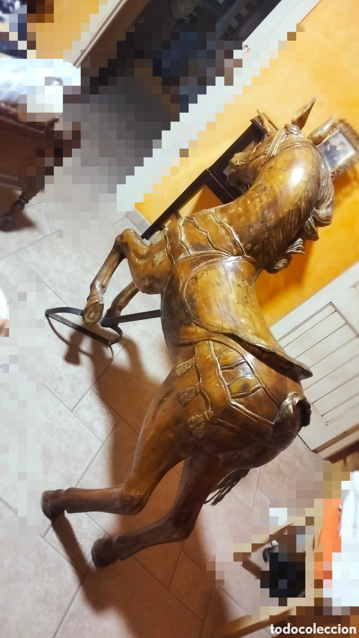 Antig&uuml;edades: Caballo de Madera de gran tama&ntilde;o - Foto 3