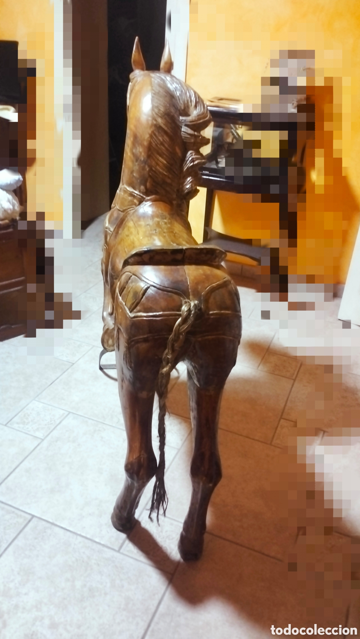 Antig&uuml;edades: Caballo de Madera de gran tama&ntilde;o - Foto 4