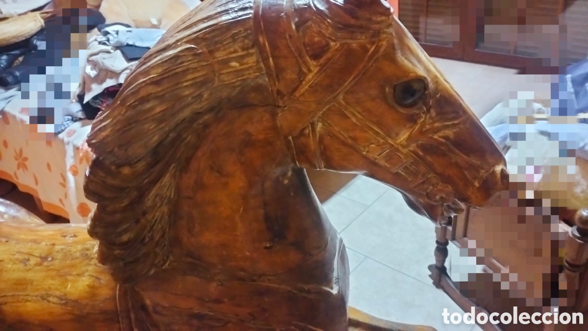 Antig&uuml;edades: Caballo de Madera de gran tama&ntilde;o - Foto 5