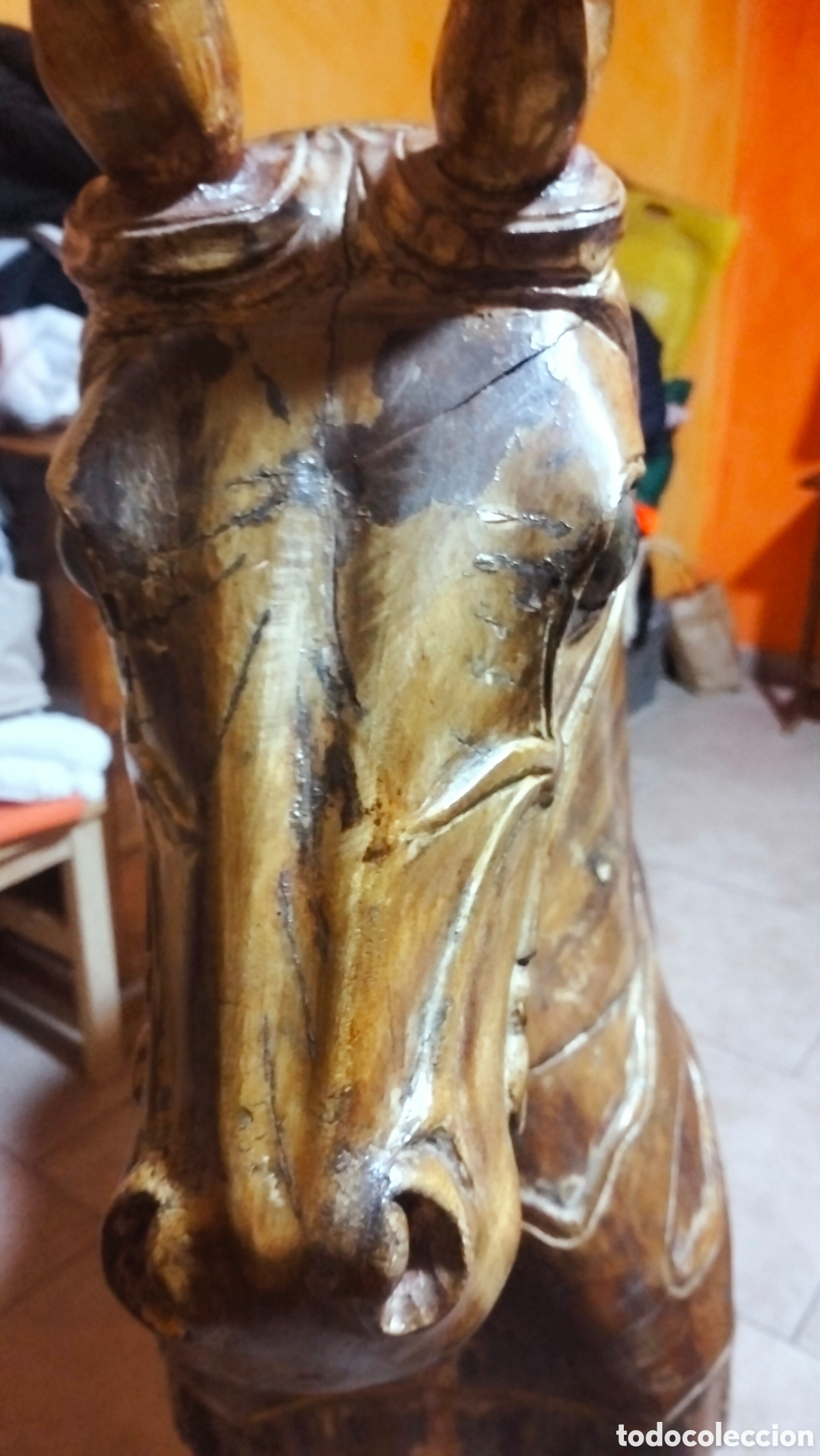 Antig&uuml;edades: Caballo de Madera de gran tama&ntilde;o - Foto 9