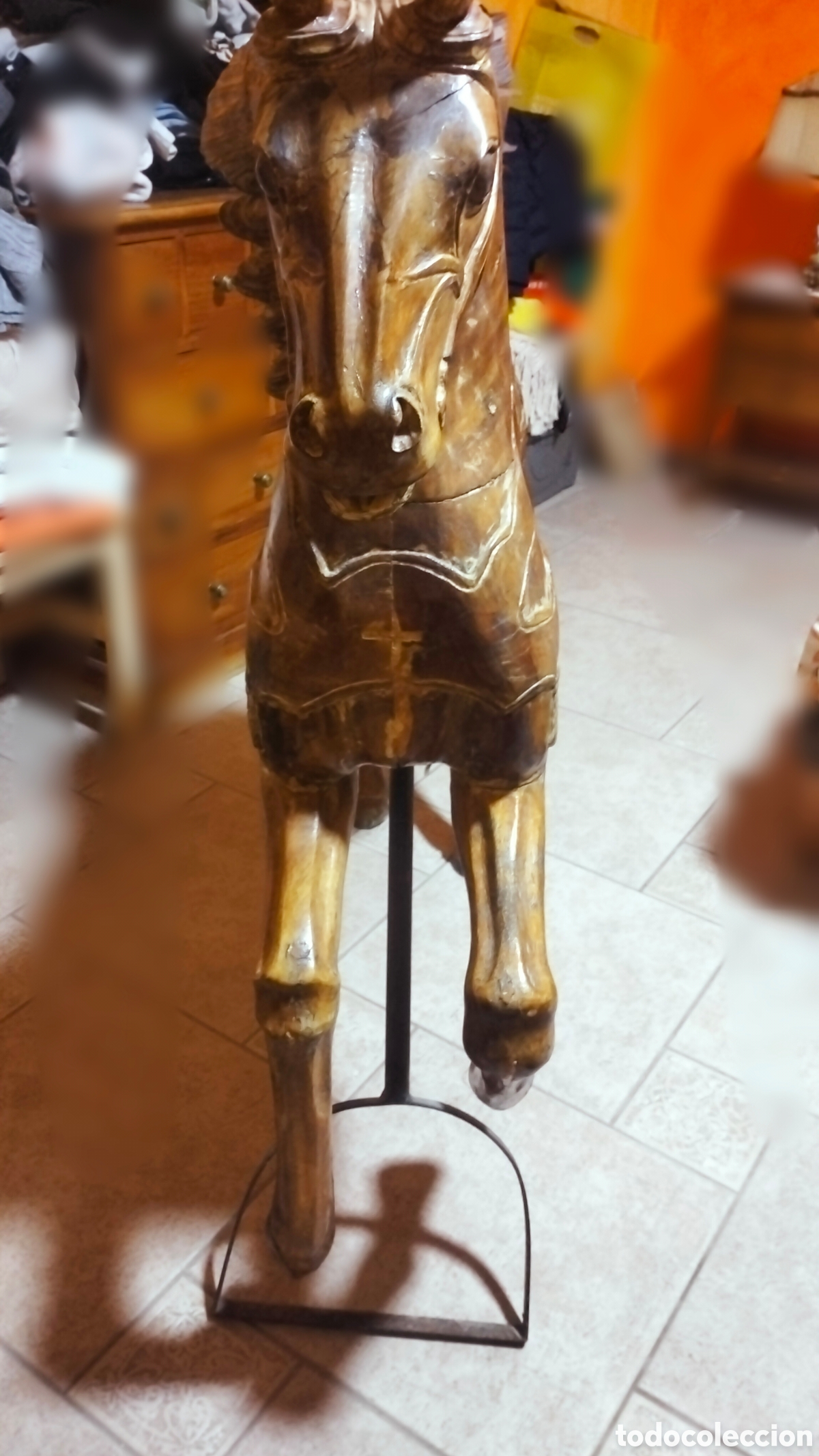 Antig&uuml;edades: Caballo de Madera de gran tama&ntilde;o - Foto 1