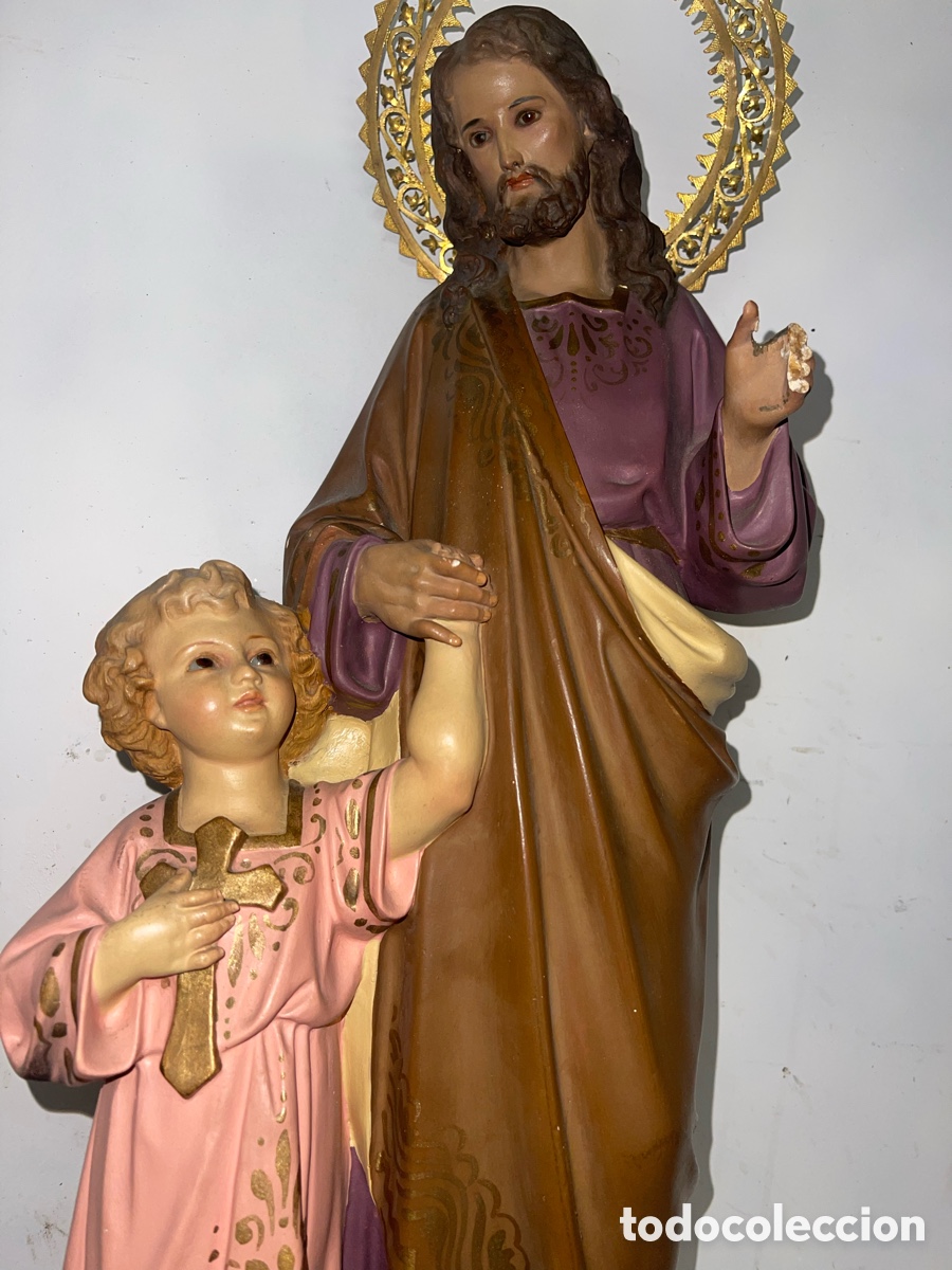 Antig&uuml;edades: Estatua de San Jos&eacute; 50cms - Foto 2