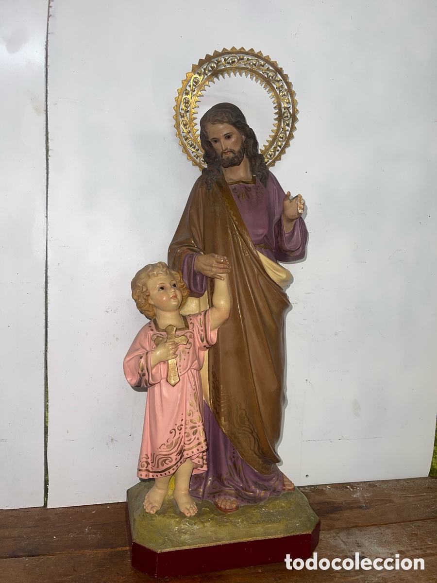Antig&uuml;edades: Estatua de San Jos&eacute; 50cms - Foto 1