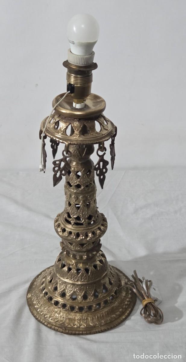Antig&uuml;edades: Lampara de sobremesa en bronce, funciona - Foto 5