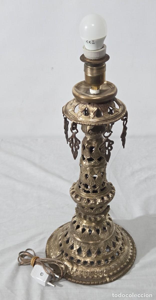 Antig&uuml;edades: Lampara de sobremesa en bronce, funciona - Foto 9