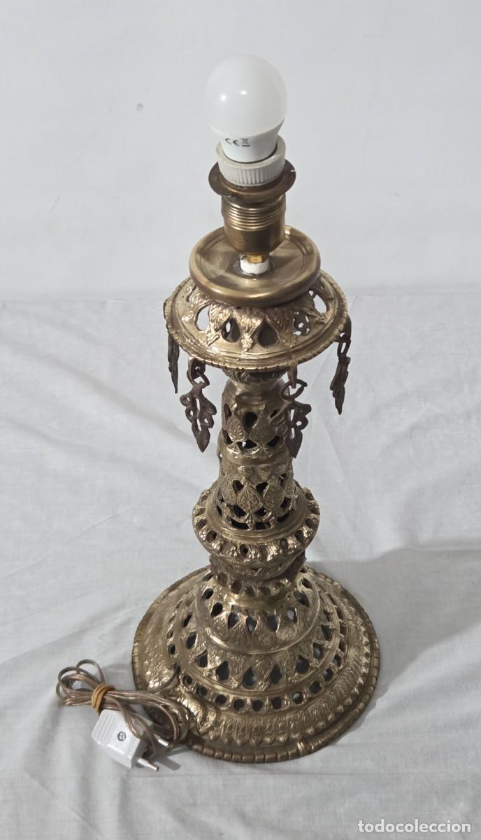 Antig&uuml;edades: Lampara de sobremesa en bronce, funciona - Foto 10