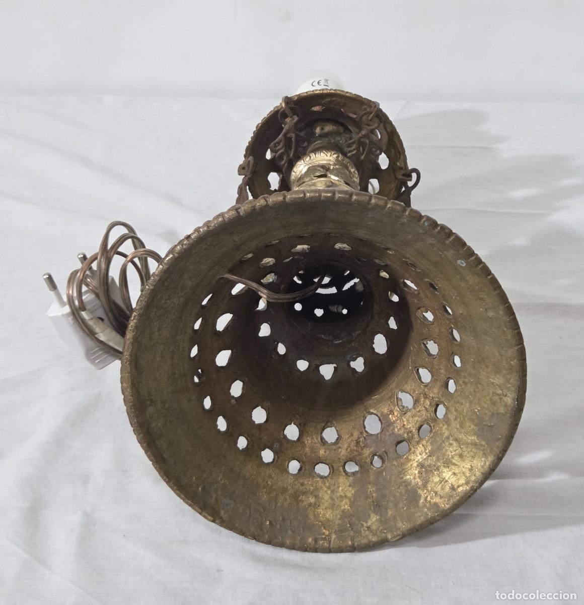 Antig&uuml;edades: Lampara de sobremesa en bronce, funciona - Foto 12