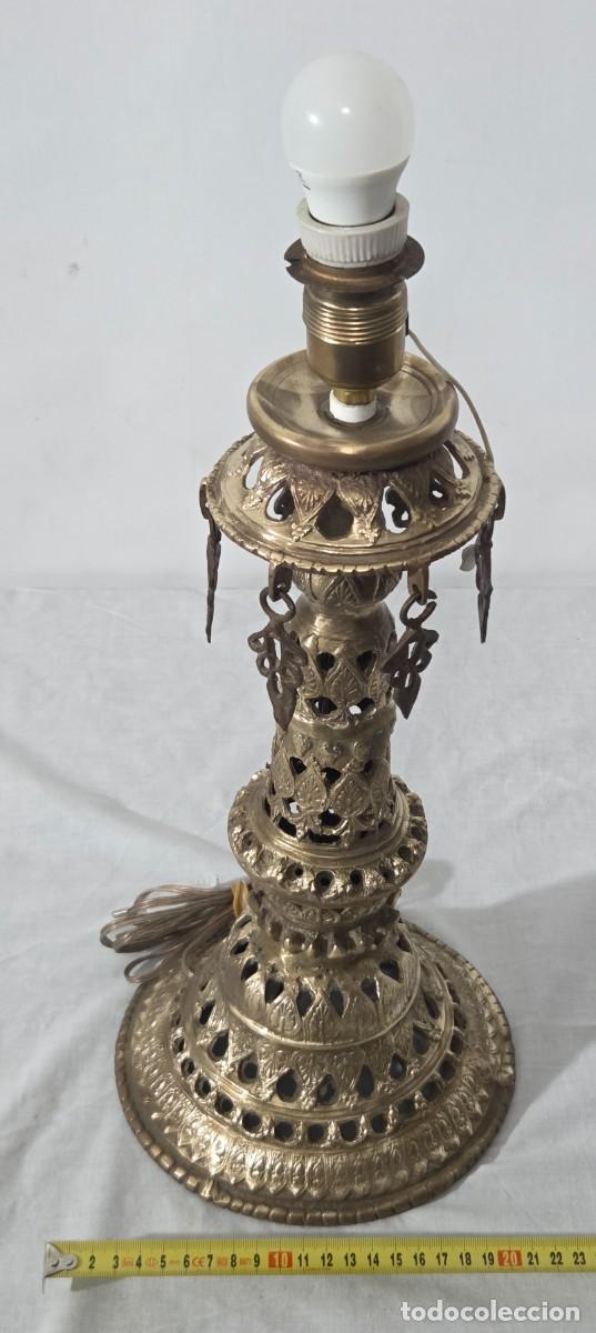 Antig&uuml;edades: Lampara de sobremesa en bronce, funciona - Foto 14