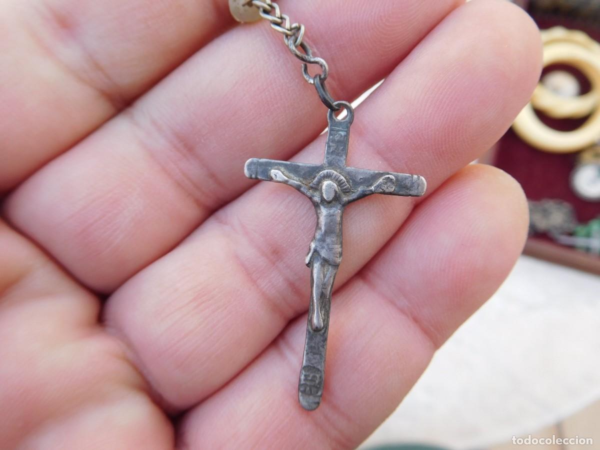 Antig&uuml;edades: Rosario de plata con cuentas de n&aacute;car - Foto 5