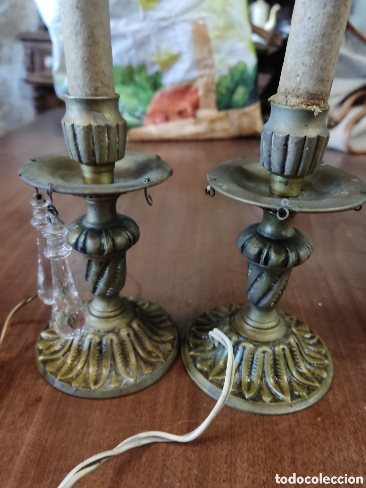 Antig&uuml;edades: Pareja candelabros desmontables - Foto 1