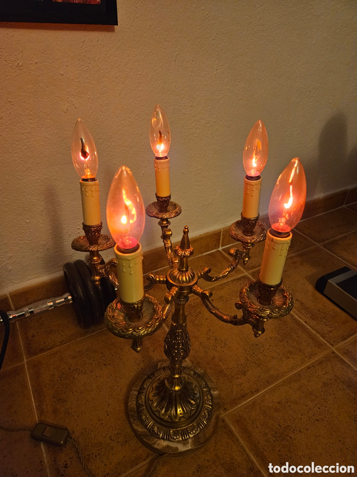Antig&uuml;edades: Candelabros bronce a&ntilde;os 70 - Foto 3