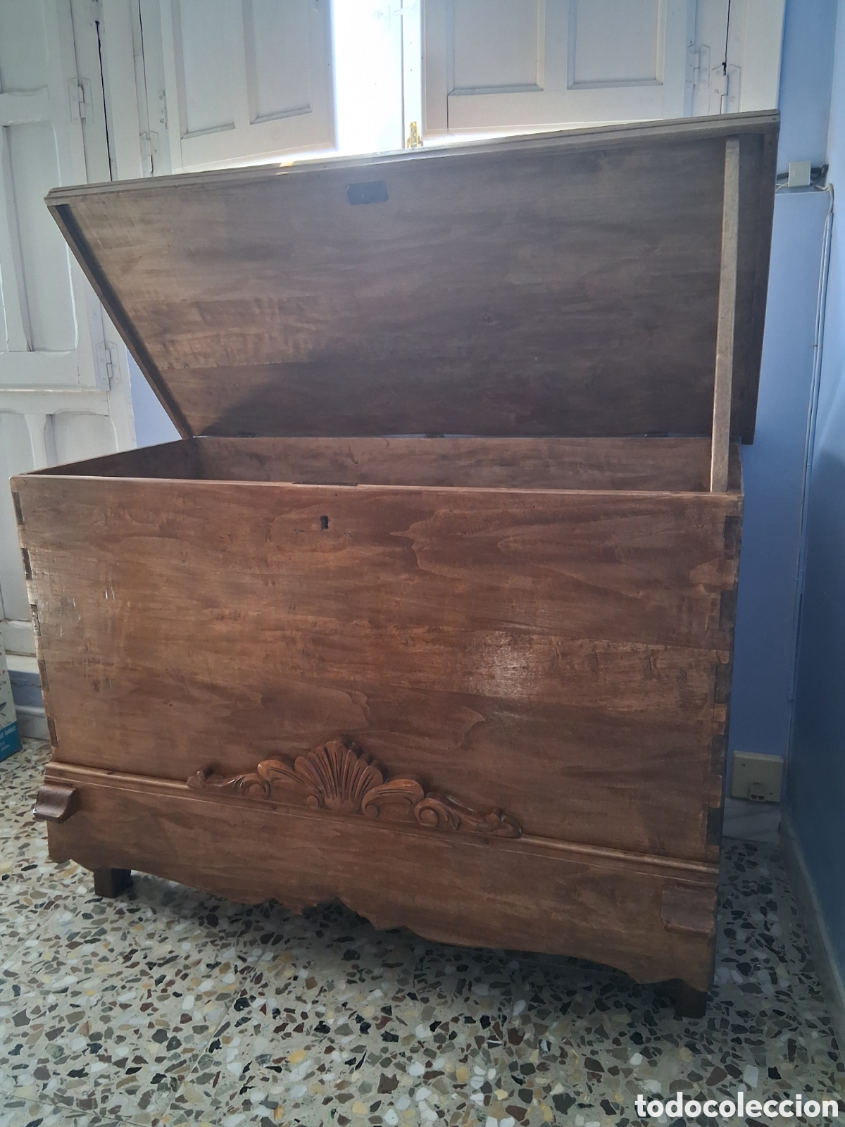 Antig&uuml;edades: Baul arca de madera restaurado mueble antiguo - Foto 4