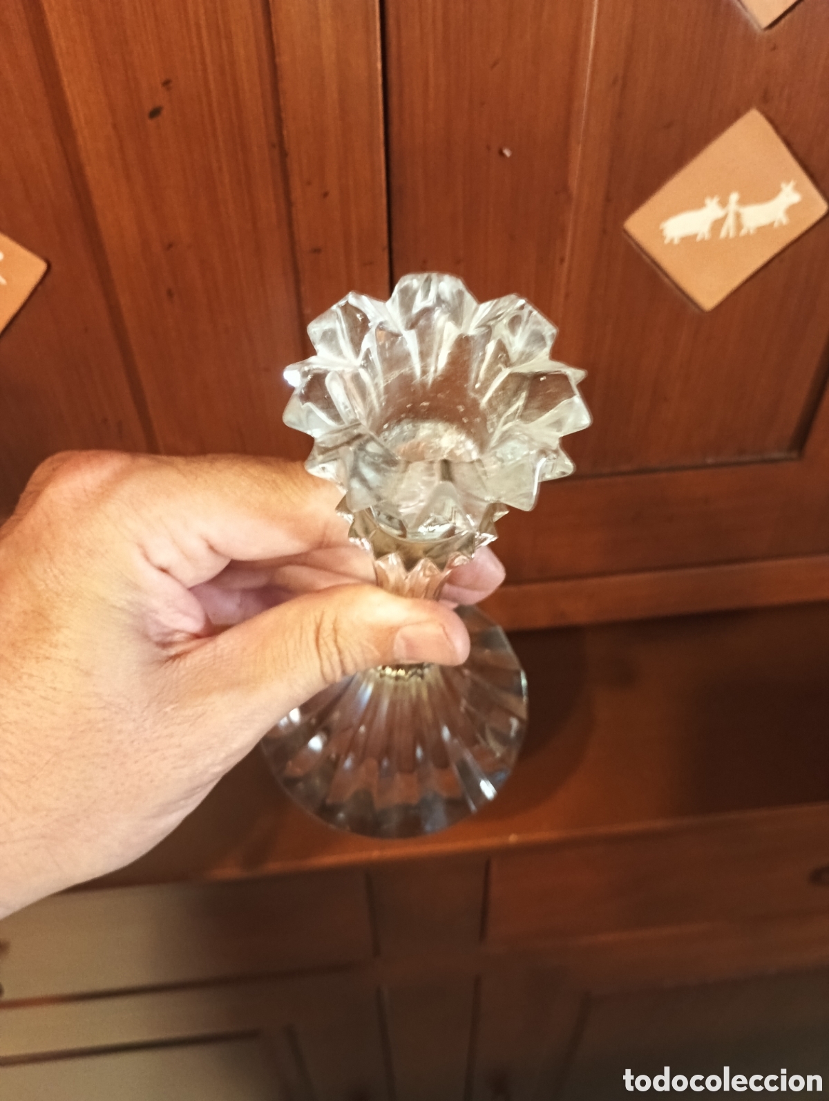 Antig&uuml;edades: Candelabro de cristal tallado - Foto 4