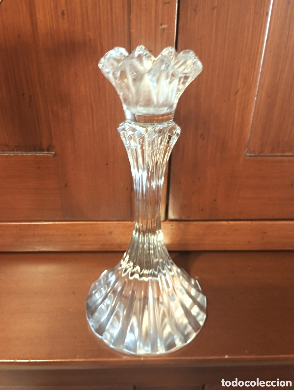 Antig&uuml;edades: Candelabro de cristal tallado - Foto 1