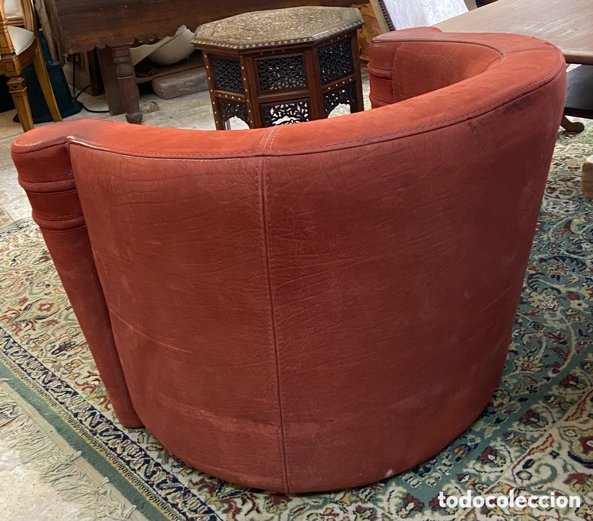 Antig&uuml;edades: Sill&oacute;n Claude Dalle giratorio rojo - Foto 3