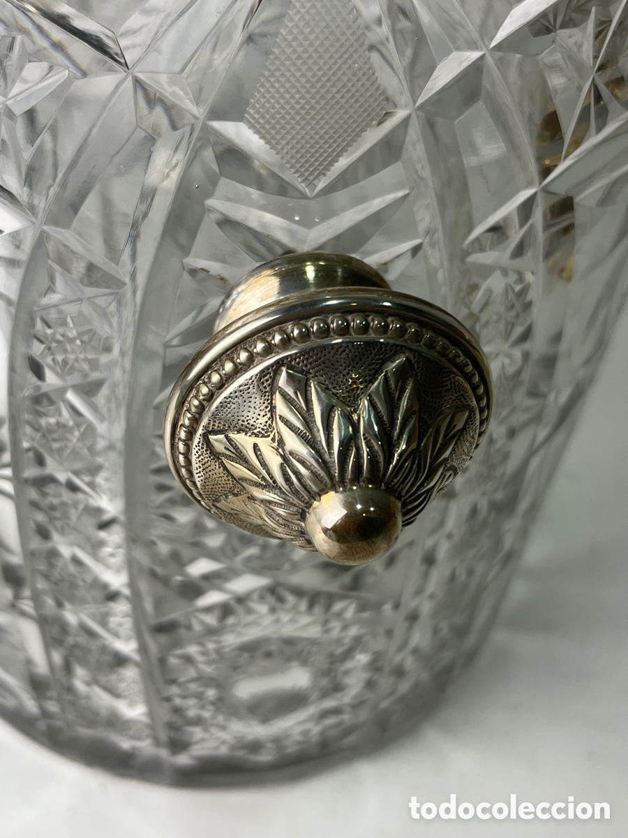 Antig&uuml;edades: GRAN CUBITERA CRISTAL TALLADO Y PLATA - Foto 6