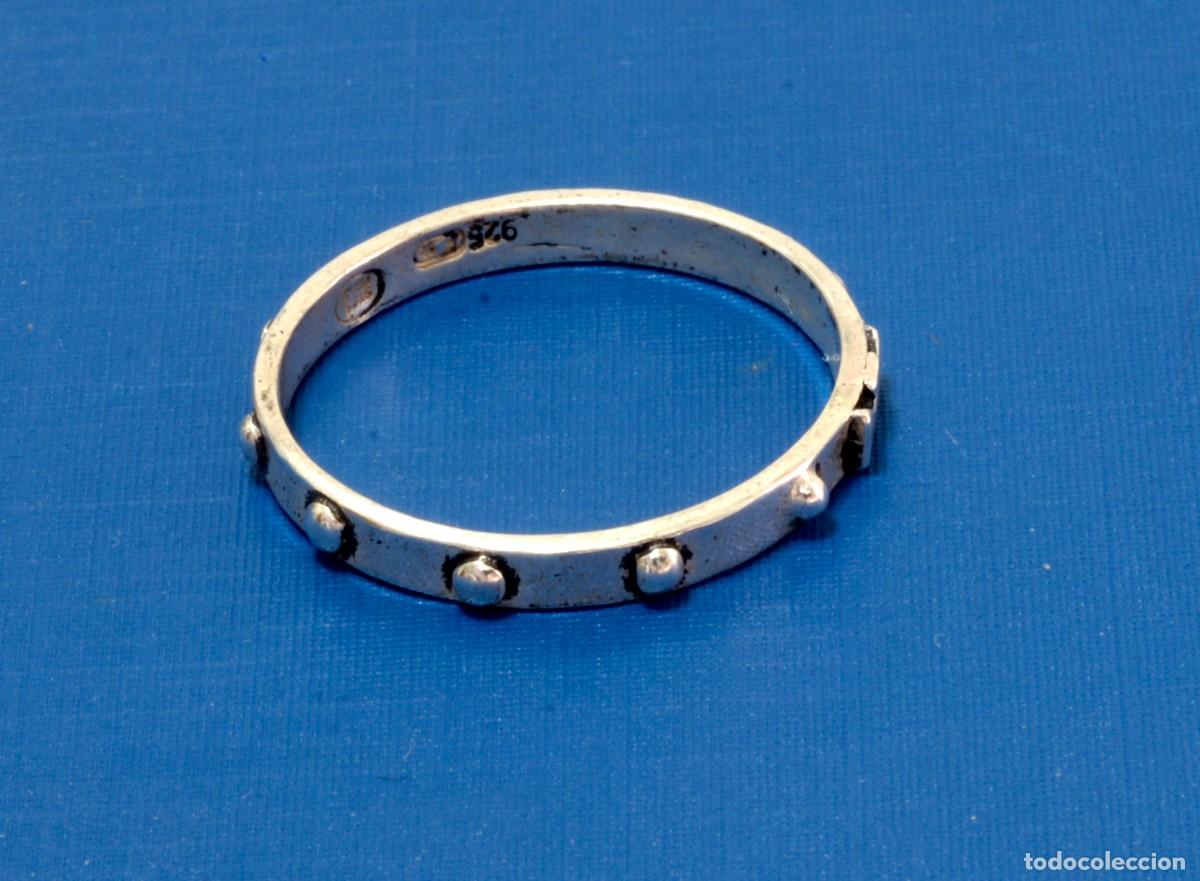 Antig&uuml;edades: ANILLO DE ROSARIO EN PLATA CONTRASTADA 925, DECENARIO - Foto 1