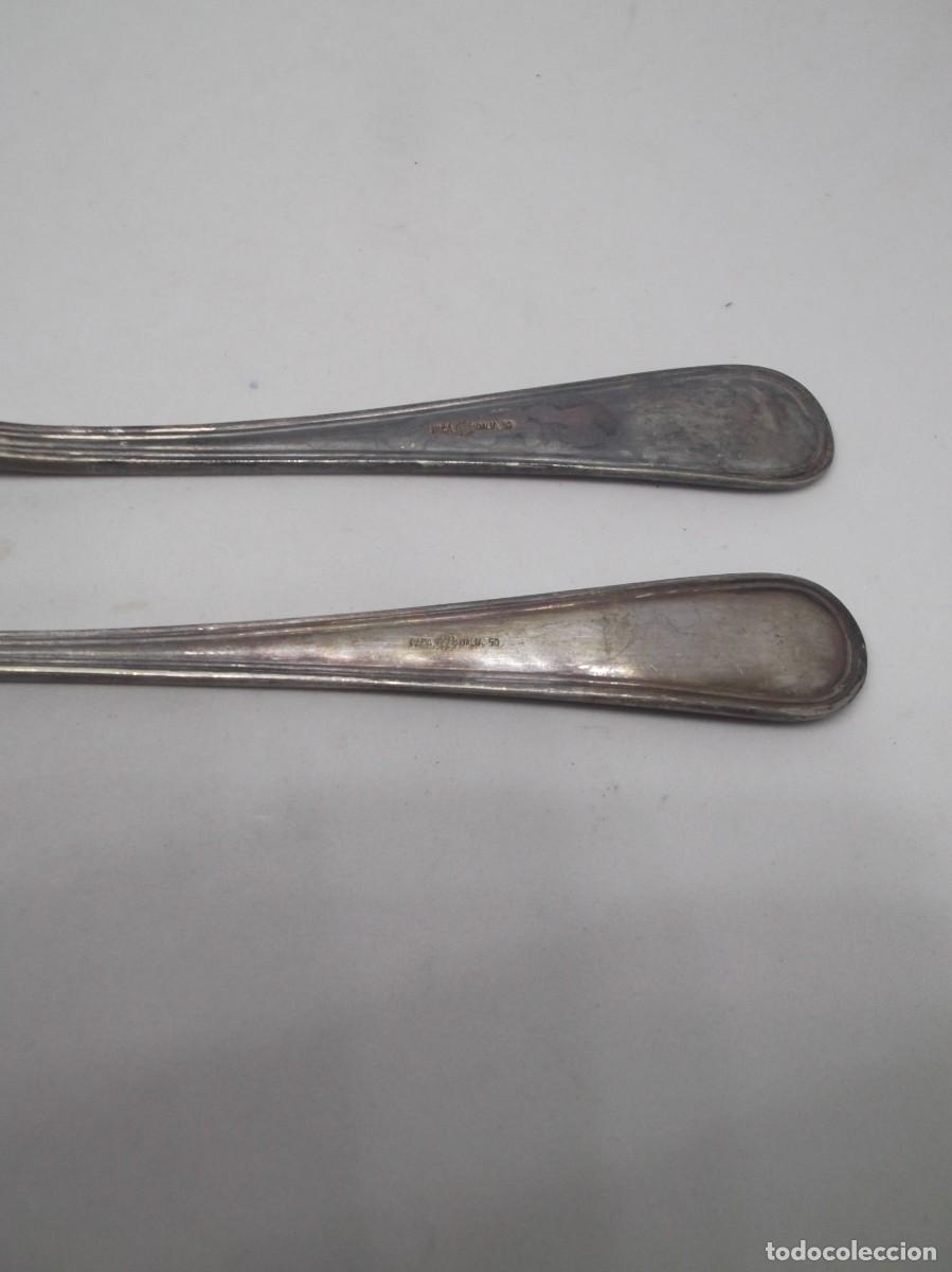 Antig&uuml;edades: Cuchara y tenedor de alpaca.Dalia 50 - Foto 3