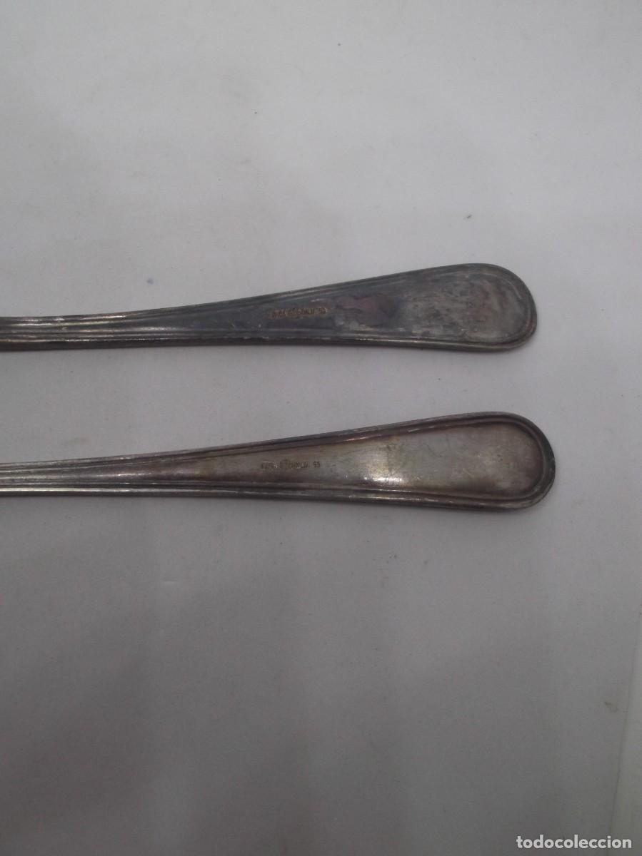 Antig&uuml;edades: Cuchara y tenedor de alpaca.Dalia 50 - Foto 4