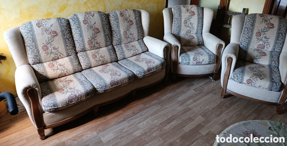 Antig&uuml;edades: Sofa tresillo antiguo - Foto 1