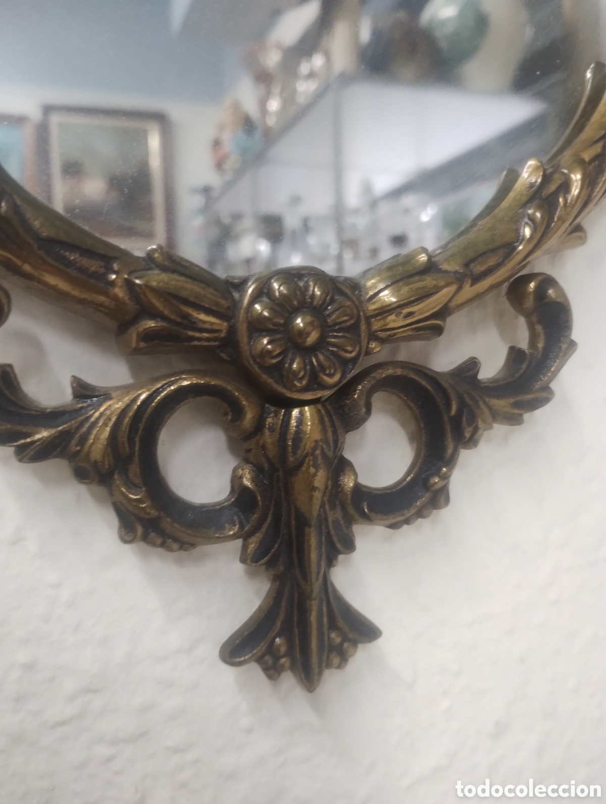 Antig&uuml;edades: Espejo de bronce Med. S. XX - Foto 2
