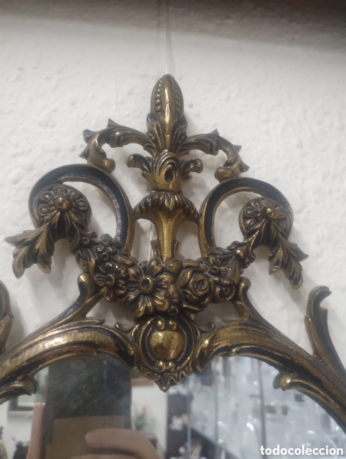 Antig&uuml;edades: Espejo de bronce Med. S. XX - Foto 3
