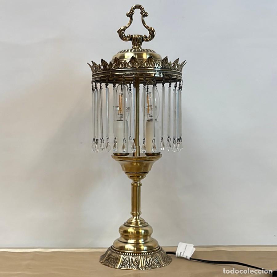 Antig&uuml;edades: L&aacute;mpara de Bronce con L&aacute;grimas Largas - Foto 1