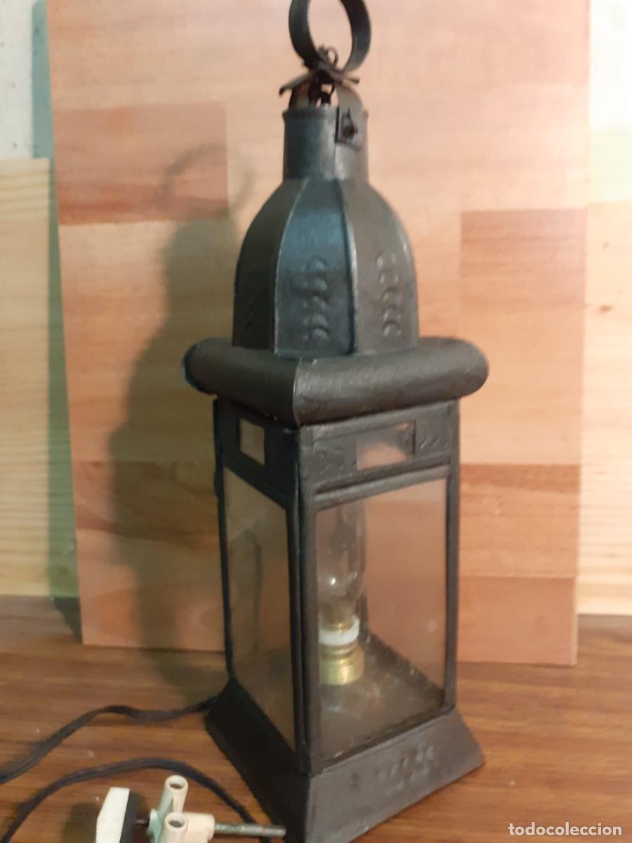 Antig&uuml;edades: Fanal de capilla, de cobre, electrificado - Foto 1