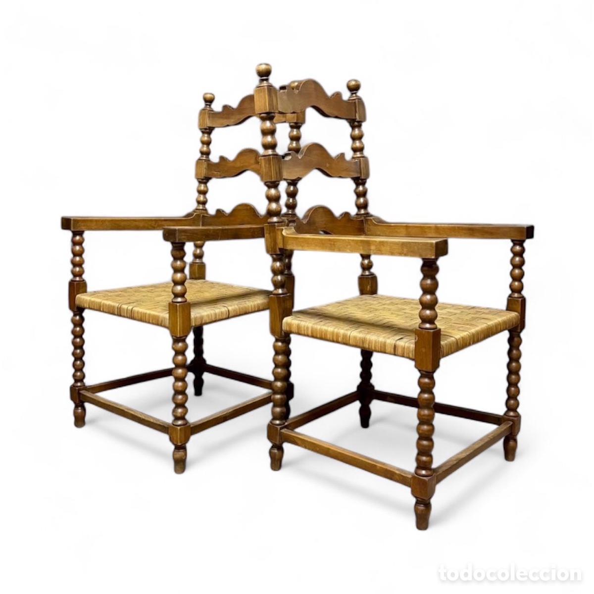 Antig&uuml;edades: Sillones r&uacute;sticos espa&ntilde;oles Circa 1.850. - Foto 2