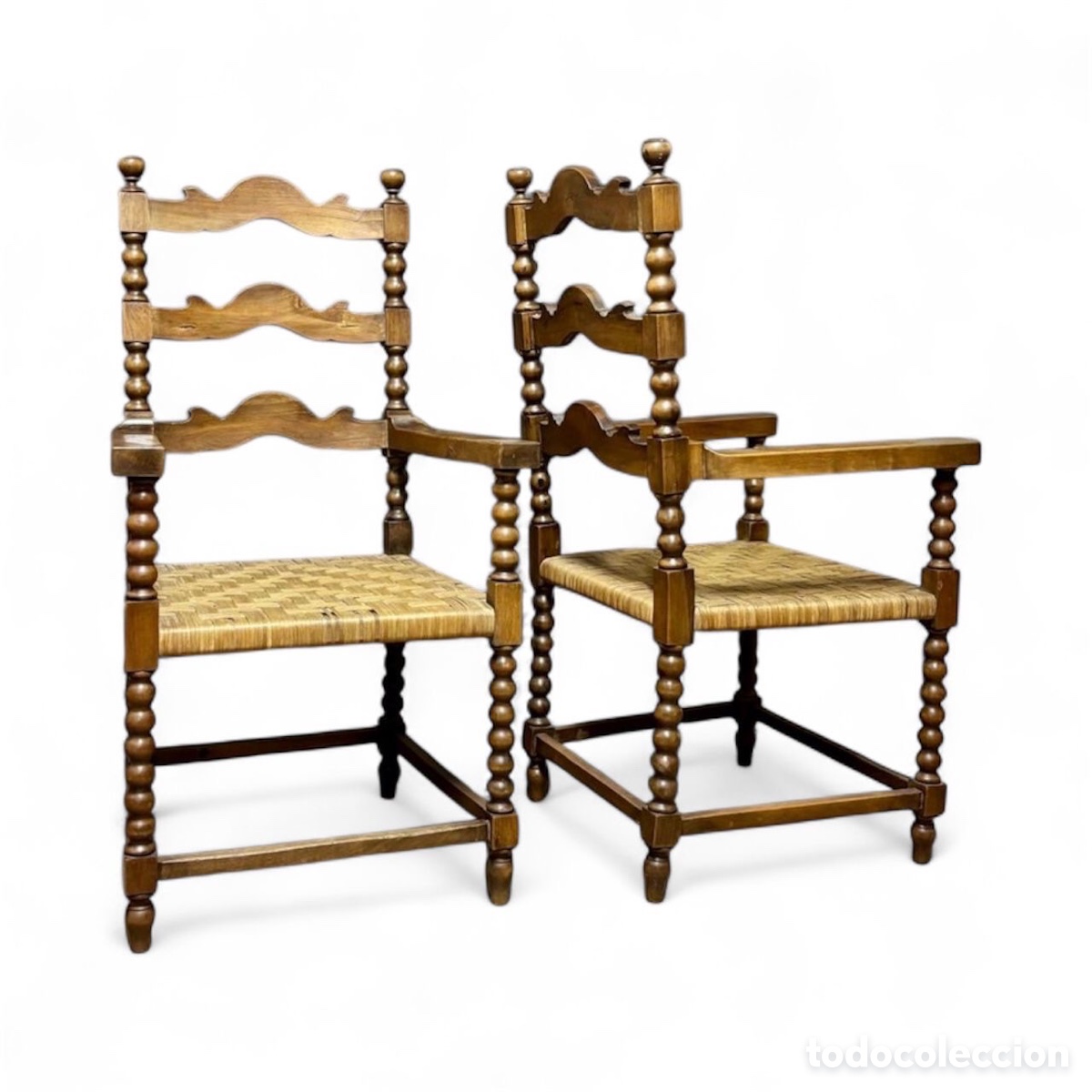 Antig&uuml;edades: Sillones r&uacute;sticos espa&ntilde;oles Circa 1.850. - Foto 3