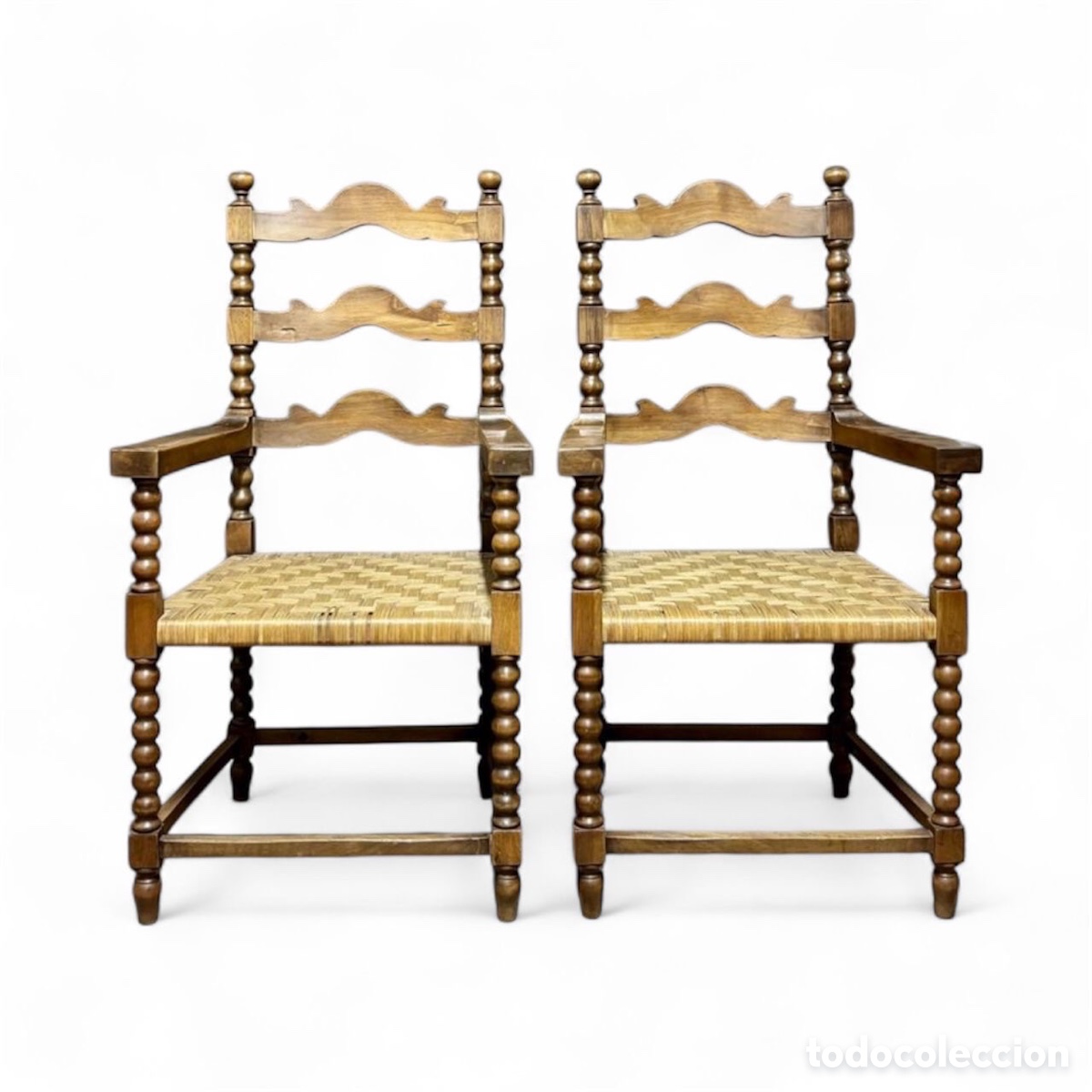 Antig&uuml;edades: Sillones r&uacute;sticos espa&ntilde;oles Circa 1.850. - Foto 4