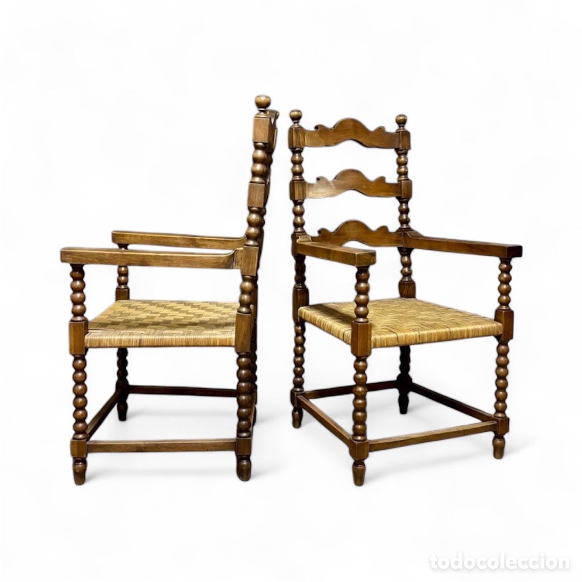 Antig&uuml;edades: Sillones r&uacute;sticos espa&ntilde;oles Circa 1.850. - Foto 5